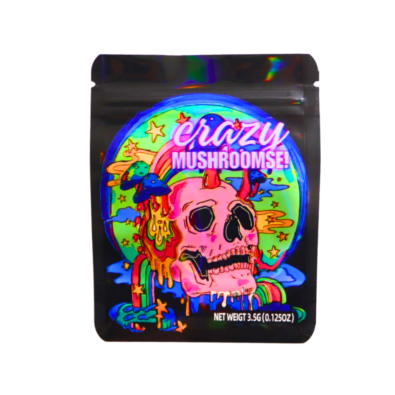 STANDARD MYLAR 3.5G BAGS 50CT CRAZY MUSHROOMSE DESIGN